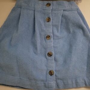 Light Blue Corduroy Skirt